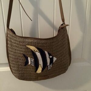 Crochet Vera Bradley fish emblem Cross body bag